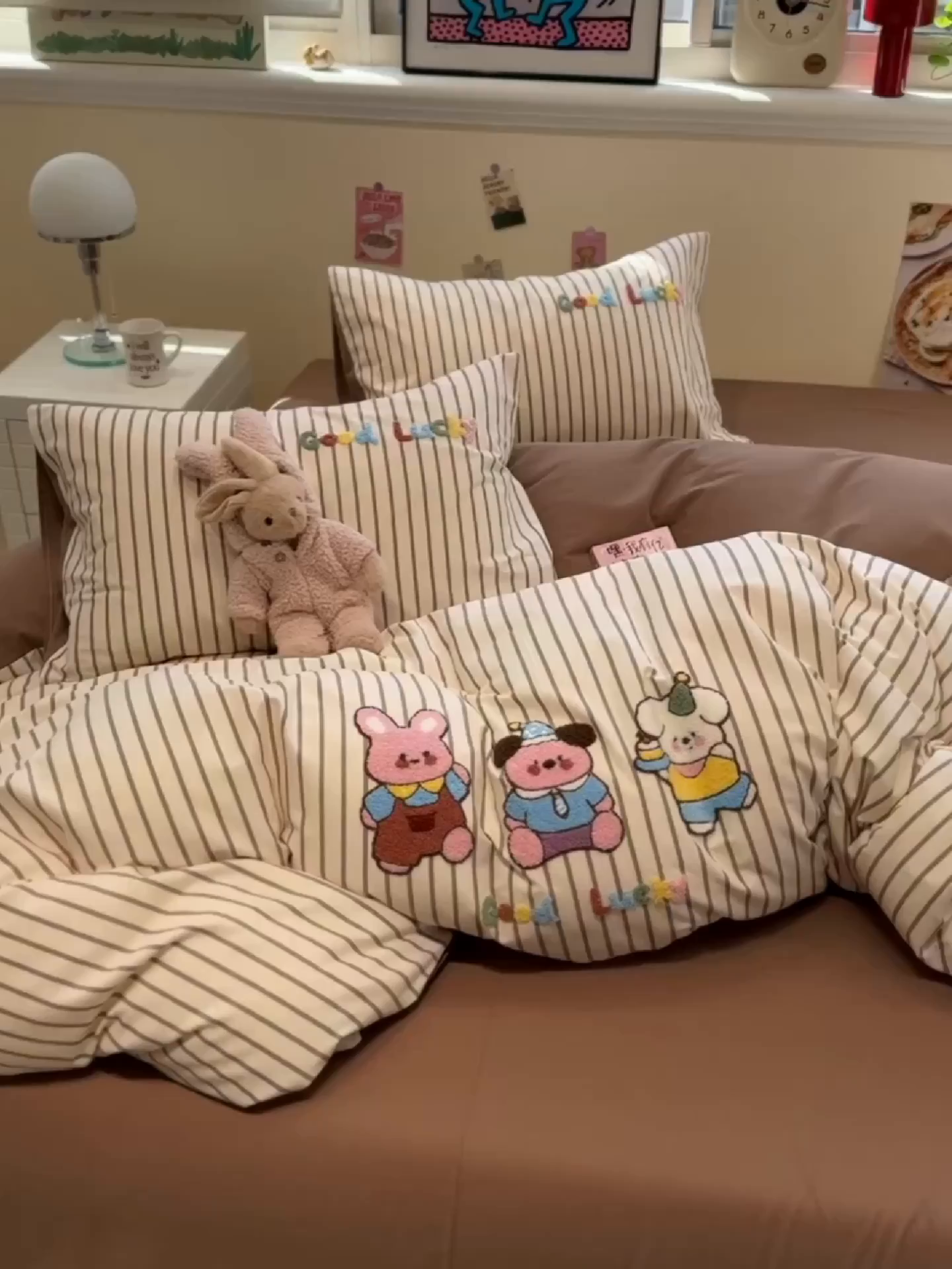 91家纺网 家纺一手货源 找家纺 慕尚家纺 2025新款全棉磨毛毛巾绣单被套 奶萌小狗们