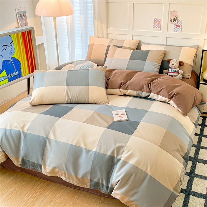 91家纺网 家纺一手货源 找家纺 澜妃 2025春夏新款12868全棉纯棉印花单被套 格韵