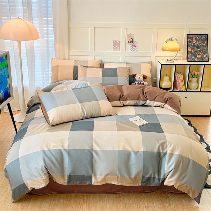 91家纺网 家纺一手货源 找家纺 澜妃 2025春夏新款12868全棉纯棉印花单被套 格韵