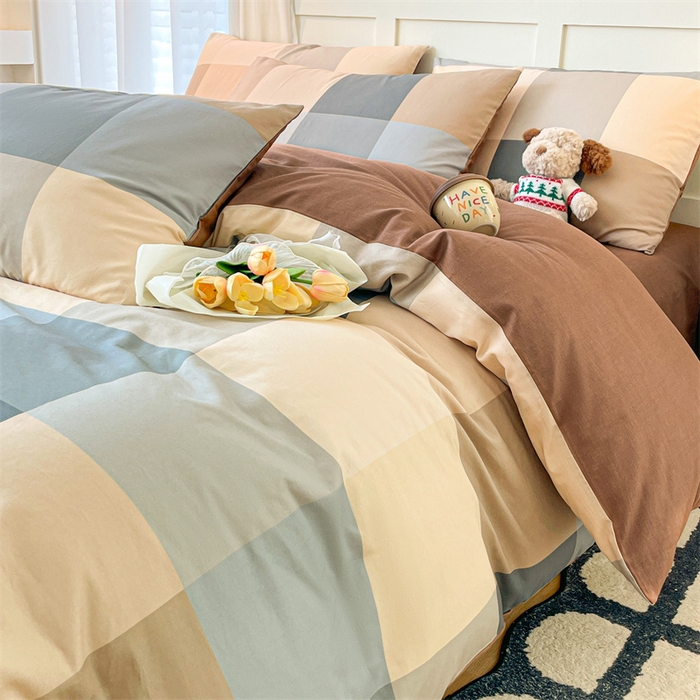 91家纺网 家纺一手货源 找家纺 澜妃 2025春夏新款12868全棉纯棉印花单被套 格韵