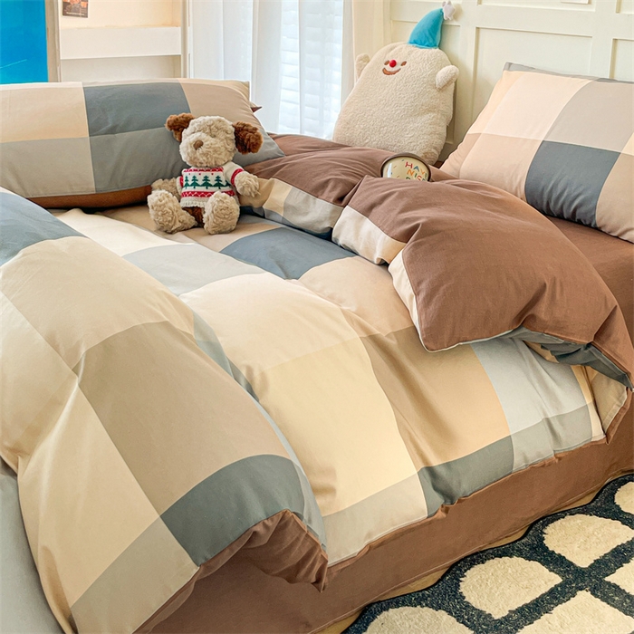 91家纺网 家纺一手货源 找家纺 澜妃 2025春夏新款12868全棉纯棉印花单被套 格韵