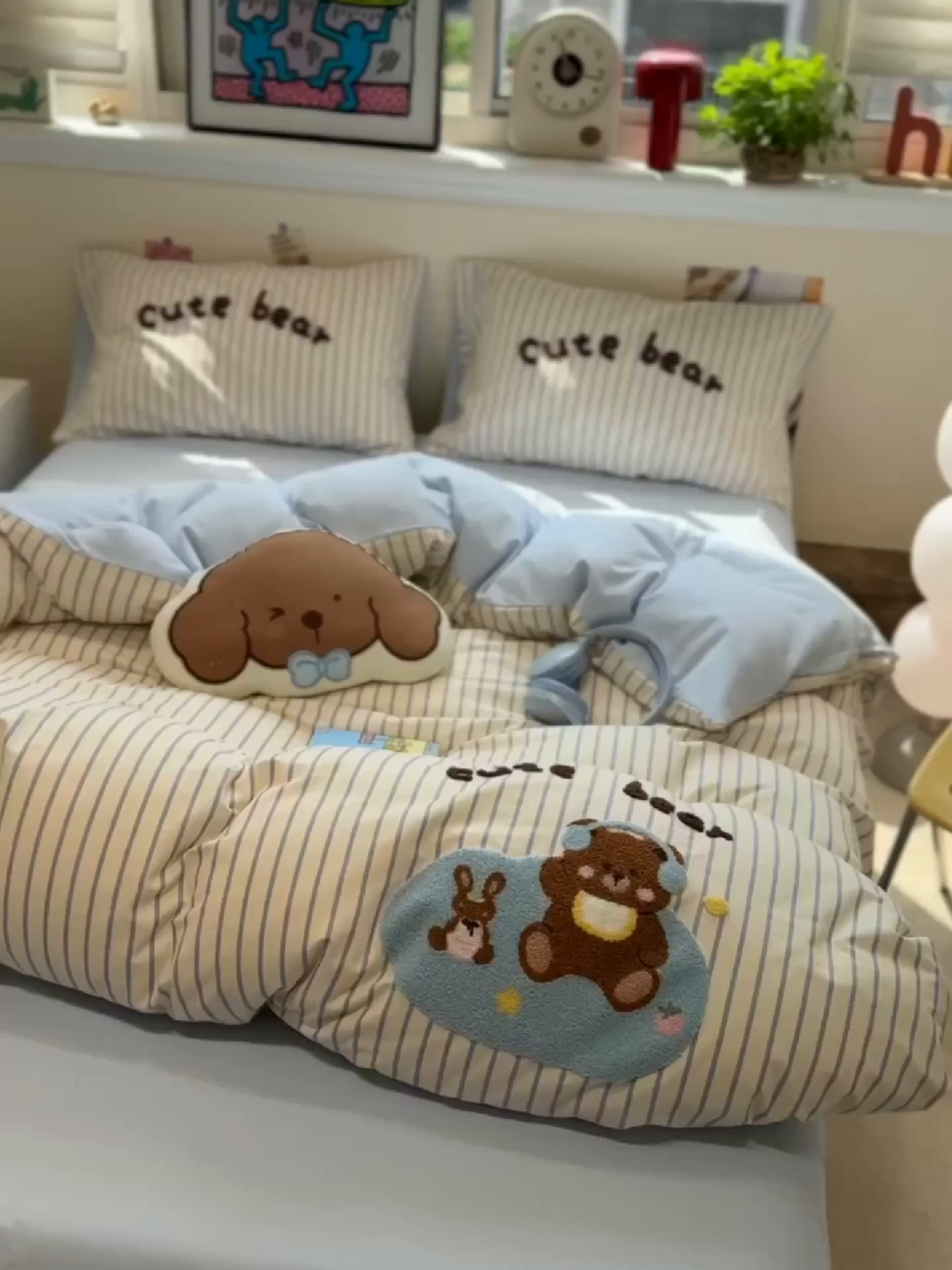 91家纺网 家纺一手货源 找家纺 慕尚家纺 2025新款全棉磨毛毛巾绣单被套 音乐小熊