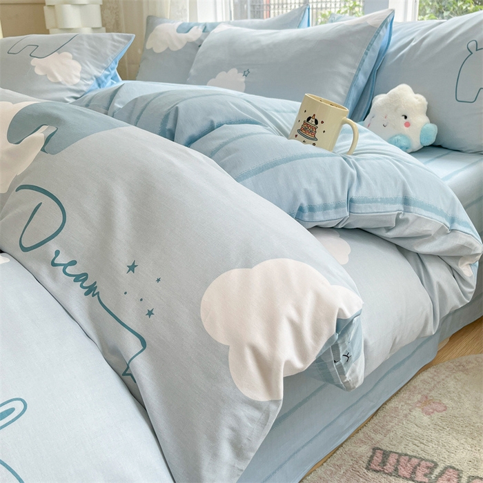 91家纺网 家纺一手货源 找家纺 澜妃 2025春夏新款12868全棉纯棉印花单被套 睡梦鹿