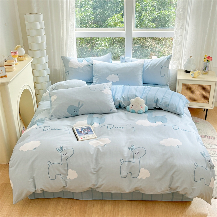 91家纺网 家纺一手货源 找家纺 澜妃 2025春夏新款12868全棉纯棉印花单被套 睡梦鹿