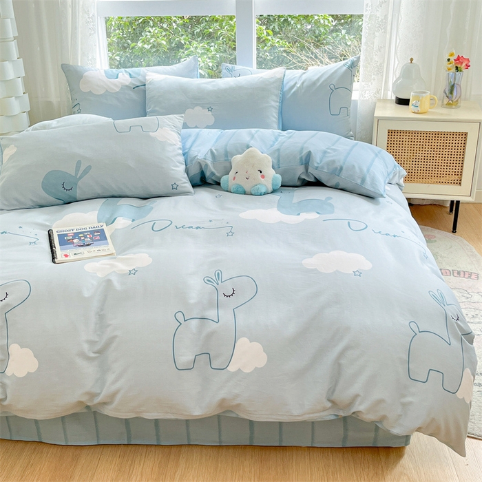 91家纺网 家纺一手货源 找家纺 澜妃 2025春夏新款12868全棉纯棉印花单被套 睡梦鹿