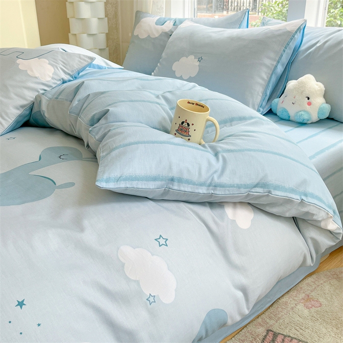 91家纺网 家纺一手货源 找家纺 澜妃 2025春夏新款12868全棉纯棉印花单被套 睡梦鹿