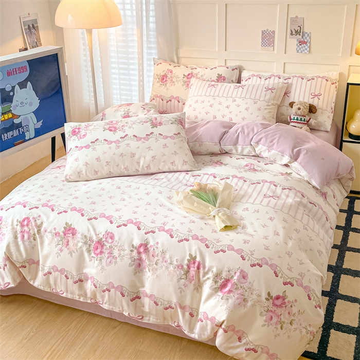 91家纺网 家纺一手货源 找家纺 澜妃 2025春夏新款12868全棉纯棉印花单被套 甜蜜蜜