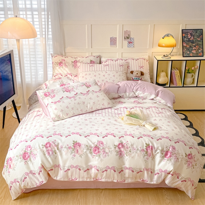 91家纺网 家纺一手货源 找家纺 澜妃 2025春夏新款12868全棉纯棉印花单被套 甜蜜蜜