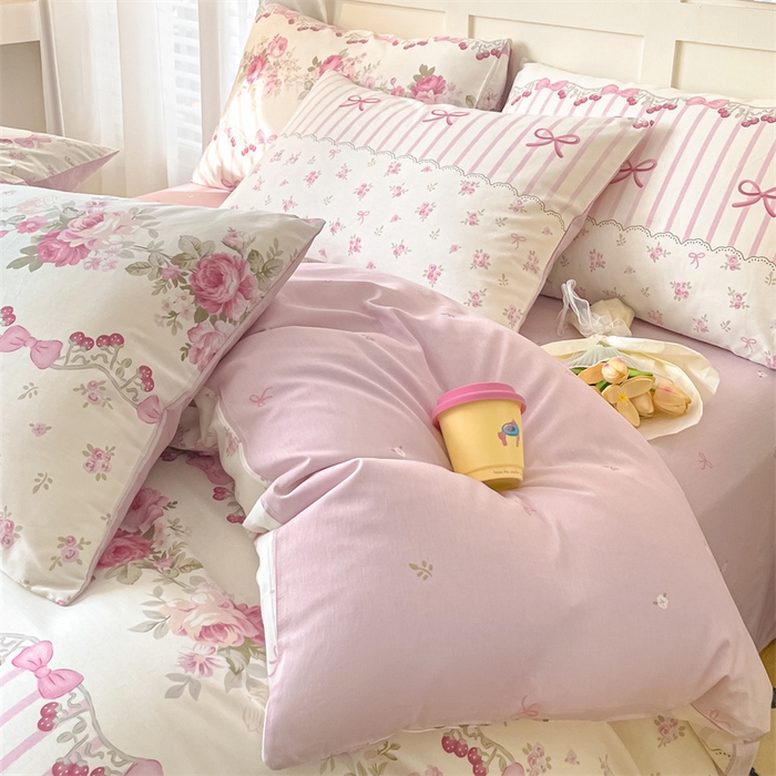 91家纺网 家纺一手货源 找家纺 澜妃 2025春夏新款12868全棉纯棉印花单被套 甜蜜蜜