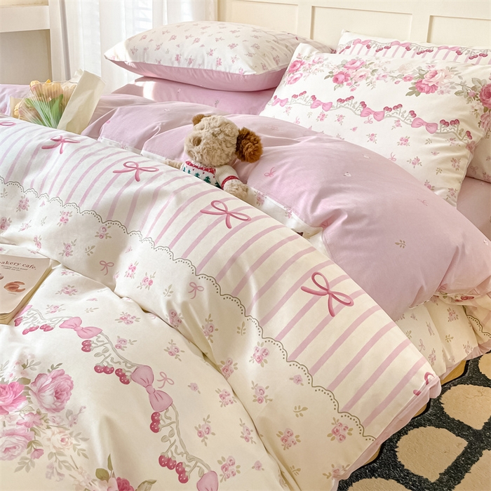 91家纺网 家纺一手货源 找家纺 澜妃 2025春夏新款12868全棉纯棉印花单被套 甜蜜蜜