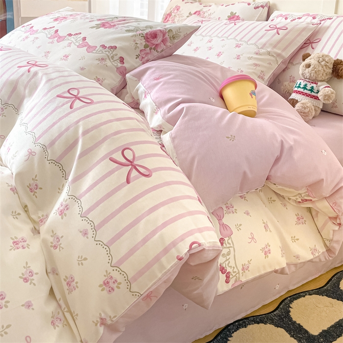 91家纺网 家纺一手货源 找家纺 澜妃 2025春夏新款12868全棉纯棉印花单被套 甜蜜蜜