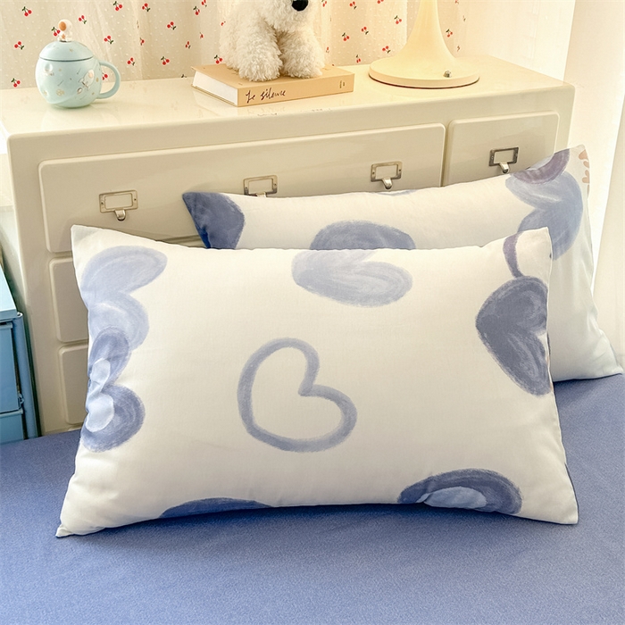 91家纺网 家纺一手货源 找家纺 澜妃 2025春夏新款12868全棉纯棉印花单被套 幸运星-蓝