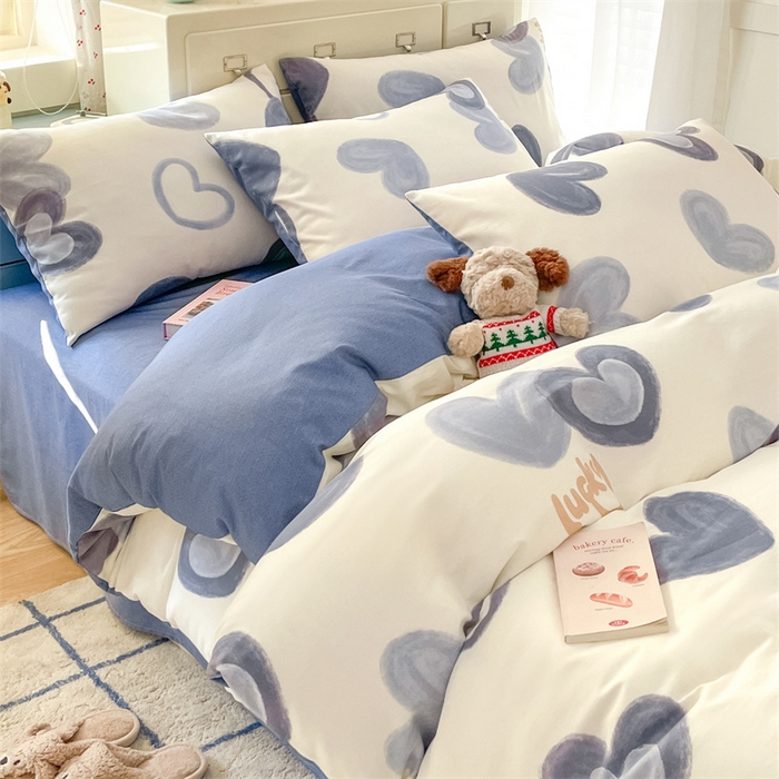 91家纺网 家纺一手货源 找家纺 澜妃 2025春夏新款12868全棉纯棉印花单被套 幸运星-蓝