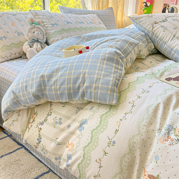 91家纺网 家纺一手货源 找家纺 澜妃 2025春夏新款12868全棉纯棉印花单被套 悠悠仙子