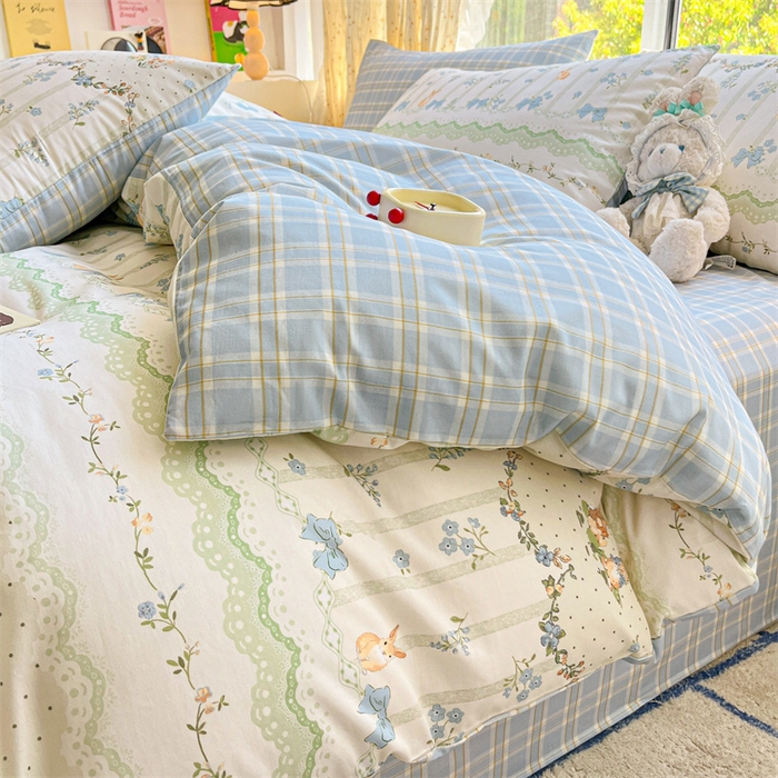 91家纺网 家纺一手货源 找家纺 澜妃 2025春夏新款12868全棉纯棉印花单被套 悠悠仙子