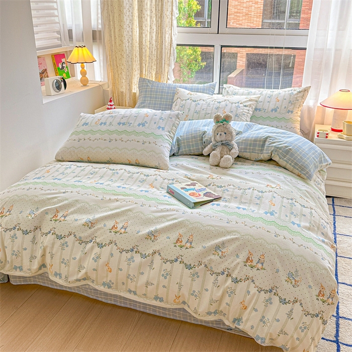 91家纺网 家纺一手货源 找家纺 澜妃 2025春夏新款12868全棉纯棉印花单被套 悠悠仙子