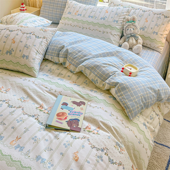 91家纺网 家纺一手货源 找家纺 澜妃 2025春夏新款12868全棉纯棉印花单被套 悠悠仙子