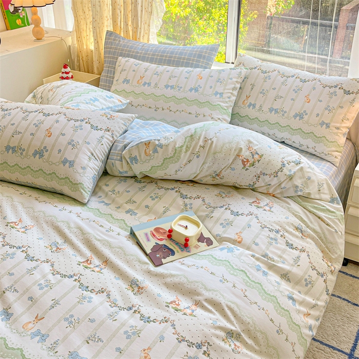 91家纺网 家纺一手货源 找家纺 澜妃 2025春夏新款12868全棉纯棉印花单被套 悠悠仙子