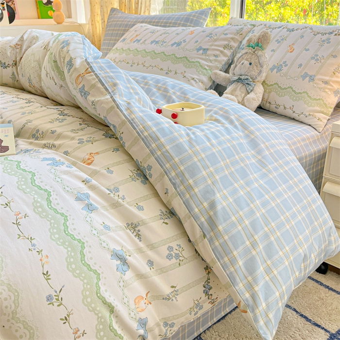 91家纺网 家纺一手货源 找家纺 澜妃 2025春夏新款12868全棉纯棉印花单被套 悠悠仙子