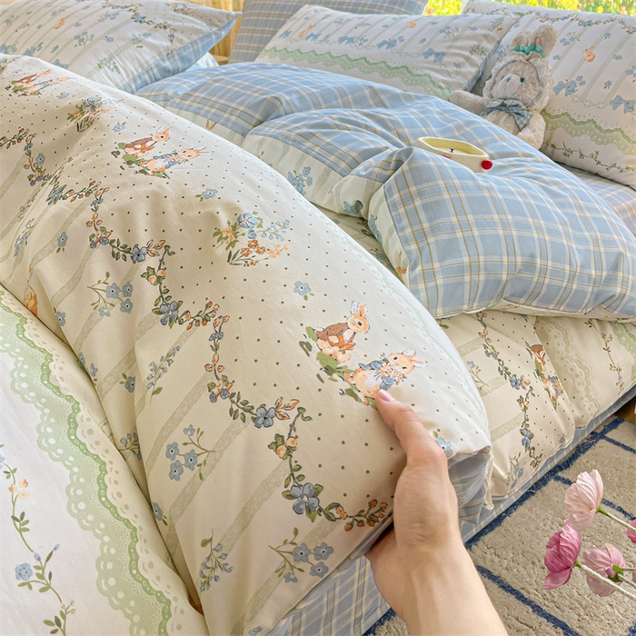 91家纺网 家纺一手货源 找家纺 澜妃 2025春夏新款12868全棉纯棉印花单被套 悠悠仙子