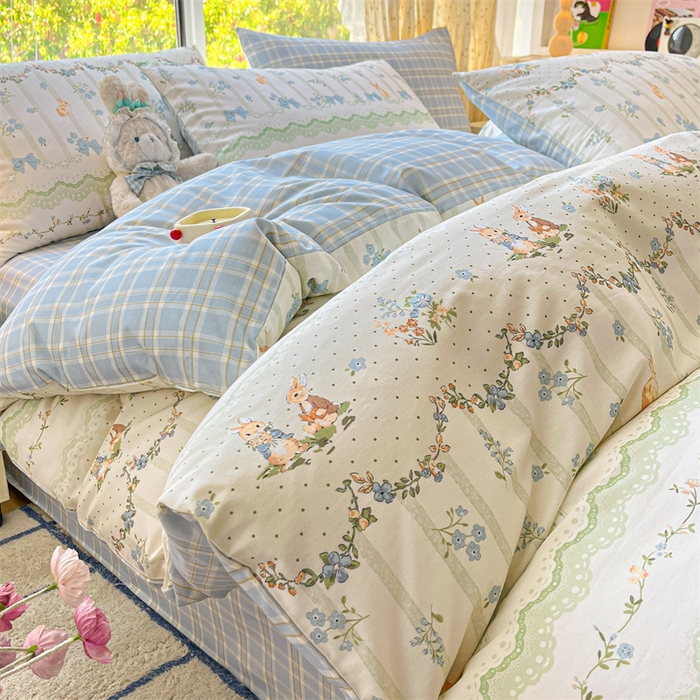 91家纺网 家纺一手货源 找家纺 澜妃 2025春夏新款12868全棉纯棉印花单被套 悠悠仙子