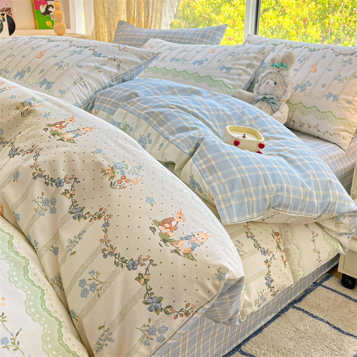 91家纺网 家纺一手货源 找家纺 澜妃 2025春夏新款12868全棉纯棉印花单被套 悠悠仙子