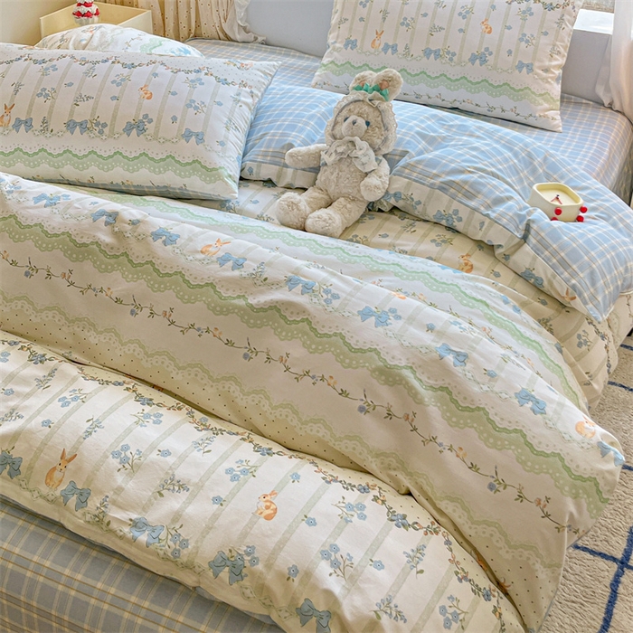 91家纺网 家纺一手货源 找家纺 澜妃 2025春夏新款12868全棉纯棉印花单被套 悠悠仙子