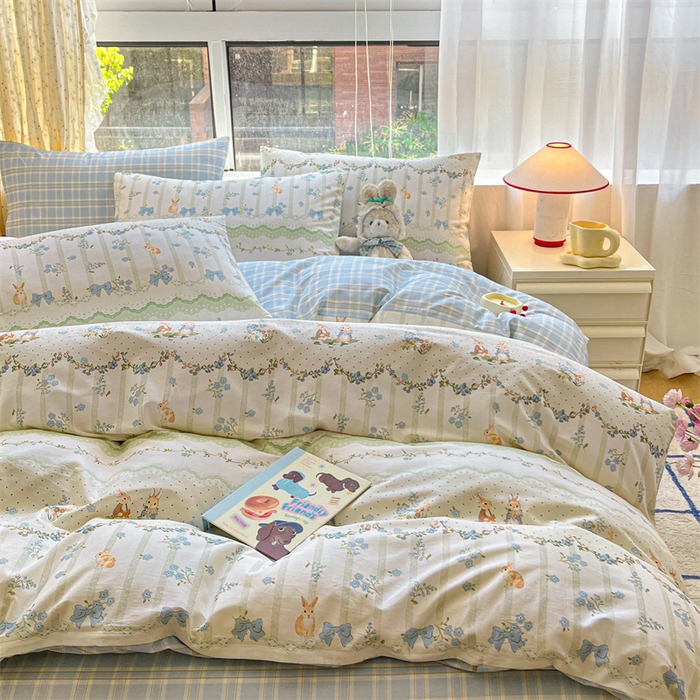 91家纺网 家纺一手货源 找家纺 澜妃 2025春夏新款12868全棉纯棉印花单被套 悠悠仙子