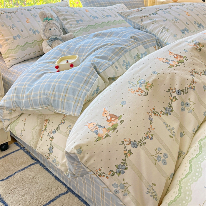 91家纺网 家纺一手货源 找家纺 澜妃 2025春夏新款12868全棉纯棉印花单被套 悠悠仙子