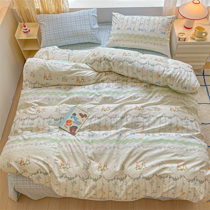 91家纺网 家纺一手货源 找家纺 澜妃 2025春夏新款12868全棉纯棉印花单被套 悠悠仙子