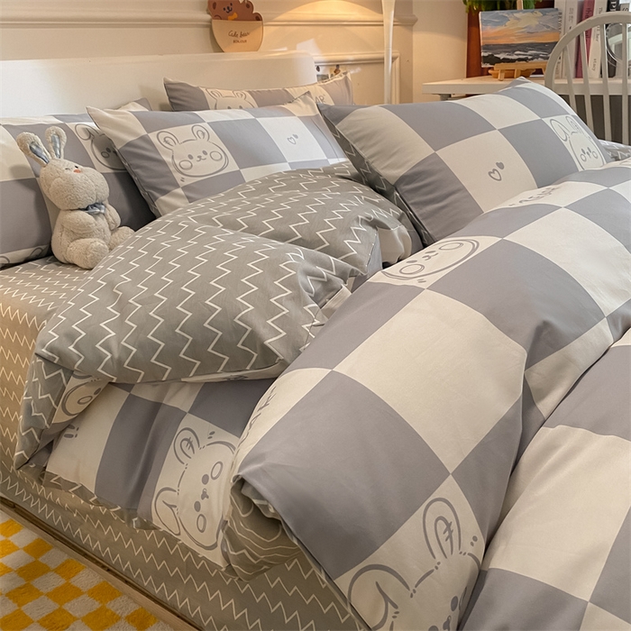 91家纺网 家纺一手货源 找家纺 澜妃 2025春夏新款12868全棉纯棉印花单被套 斑尼兔