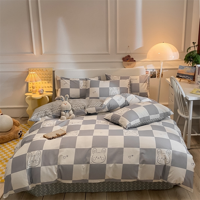 91家纺网 家纺一手货源 找家纺 澜妃 2025春夏新款12868全棉纯棉印花单被套 斑尼兔