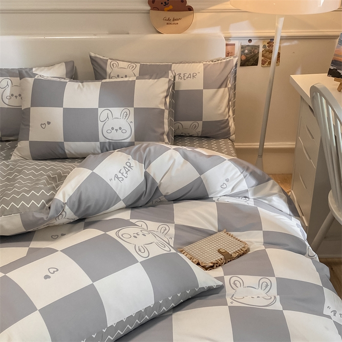 91家纺网 家纺一手货源 找家纺 澜妃 2025春夏新款12868全棉纯棉印花单被套 斑尼兔