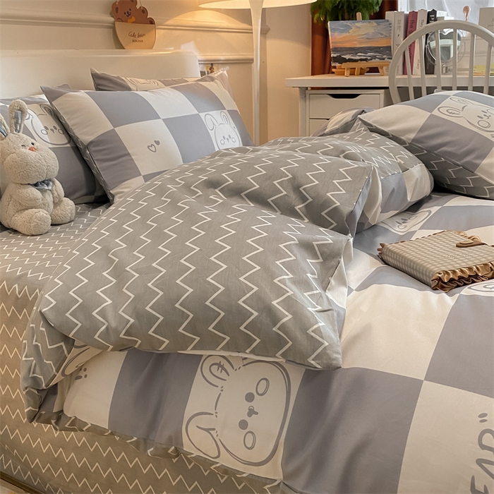 91家纺网 家纺一手货源 找家纺 澜妃 2025春夏新款12868全棉纯棉印花单被套 斑尼兔