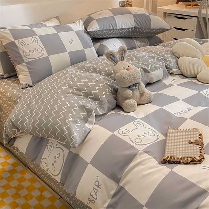 91家纺网 家纺一手货源 找家纺 澜妃 2025春夏新款12868全棉纯棉印花单被套 斑尼兔