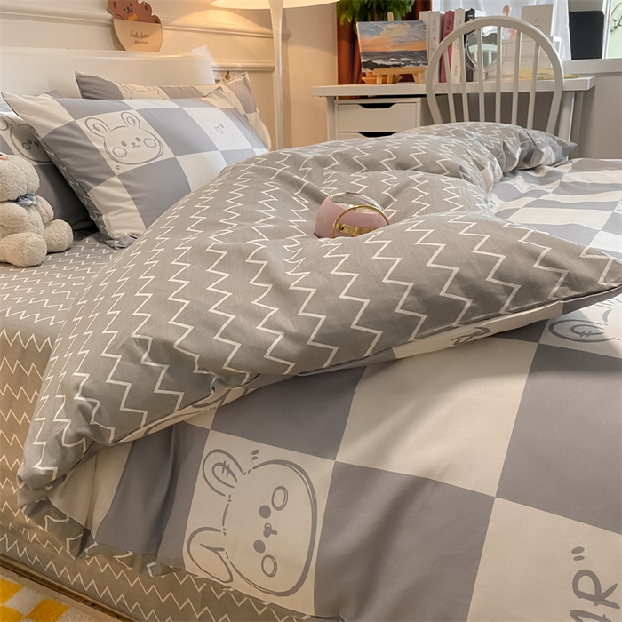 91家纺网 家纺一手货源 找家纺 澜妃 2025春夏新款12868全棉纯棉印花单被套 斑尼兔