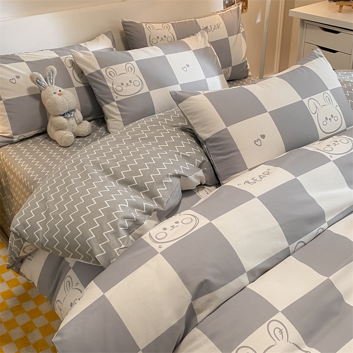 91家纺网 家纺一手货源 找家纺 澜妃 2025春夏新款12868全棉纯棉印花单被套 斑尼兔