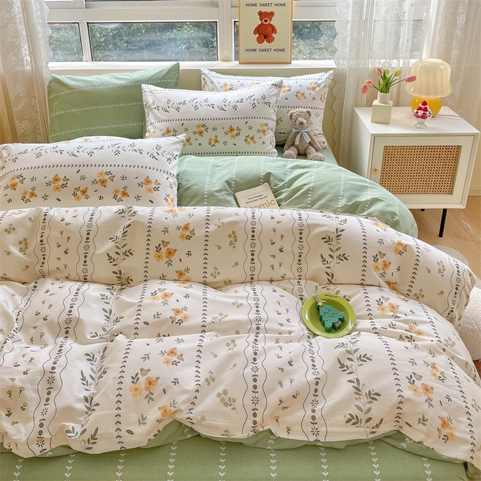 91家纺网 家纺一手货源 找家纺 澜妃 2025春夏新款12868全棉纯棉印花单被套 碧晨春泥