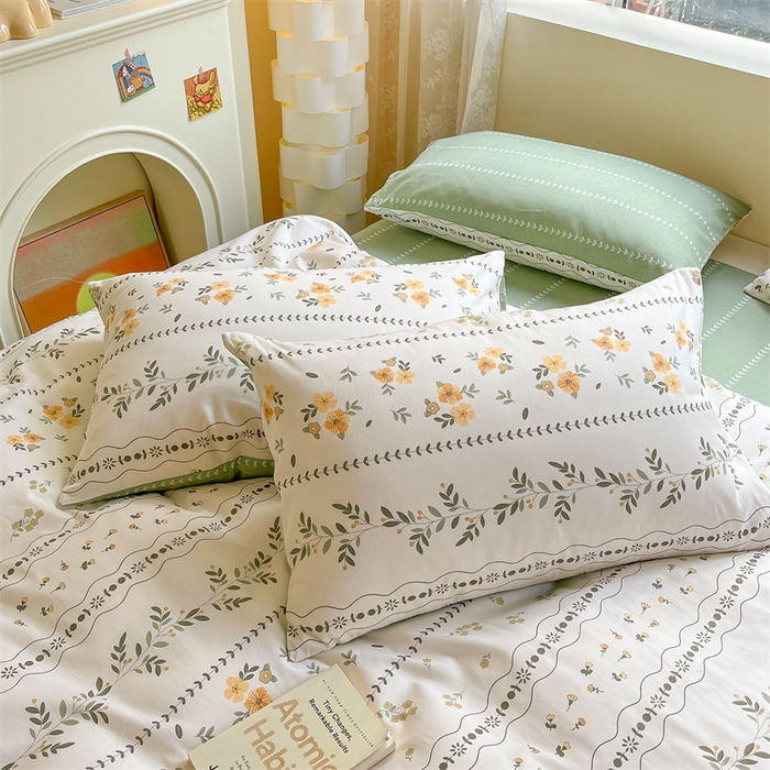 91家纺网 家纺一手货源 找家纺 澜妃 2025春夏新款12868全棉纯棉印花单被套 碧晨春泥