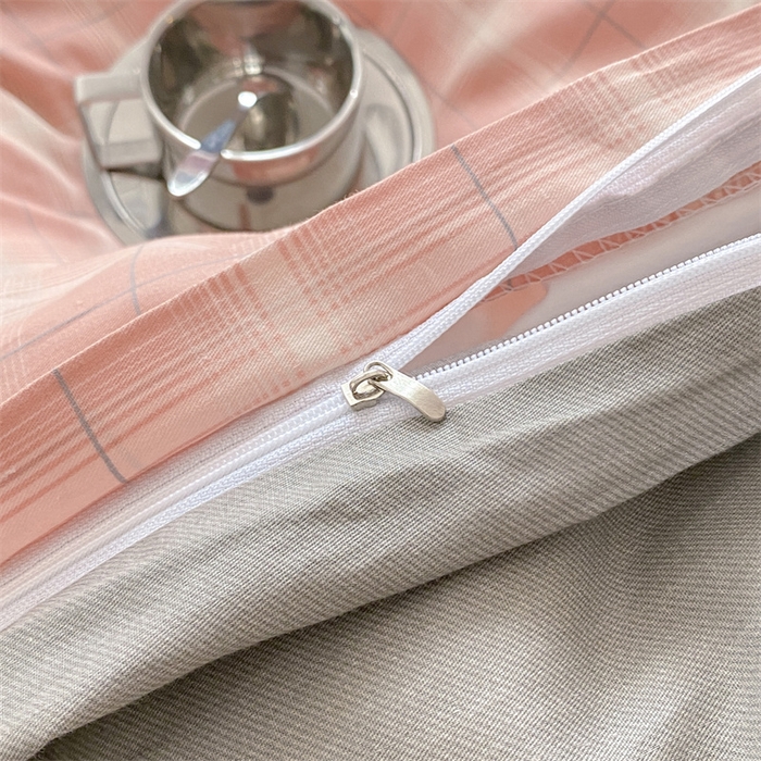 91家纺网 家纺一手货源 找家纺 澜妃 2025春夏新款12868全棉纯棉印花单被套 粉小格