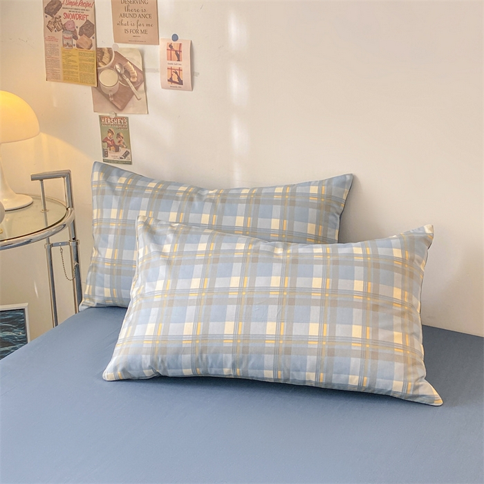 91家纺网 家纺一手货源 找家纺 澜妃 2025春夏新款12868全棉纯棉印花单被套 简约-蓝