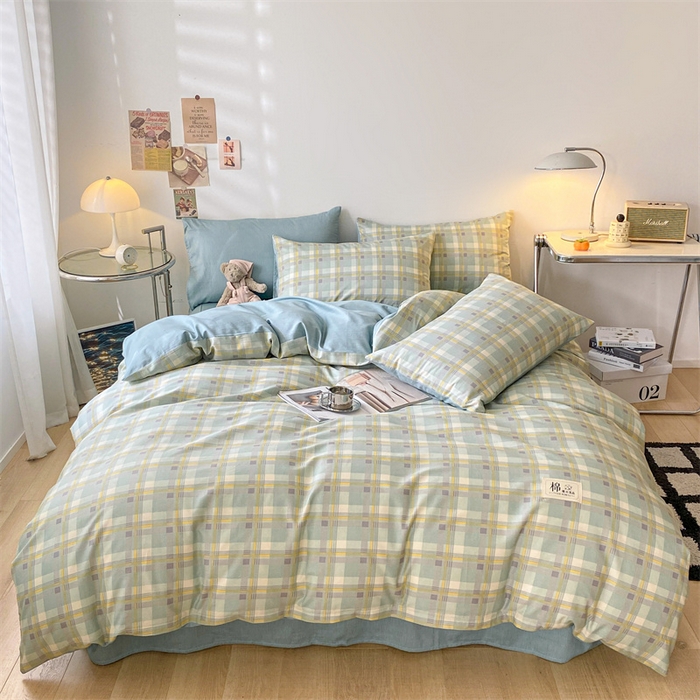 91家纺网 家纺一手货源 找家纺 澜妃 2025春夏新款12868全棉纯棉印花单被套 简约-绿