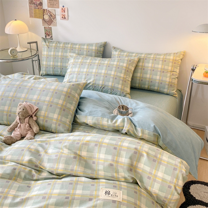 91家纺网 家纺一手货源 找家纺 澜妃 2025春夏新款12868全棉纯棉印花单被套 简约-绿