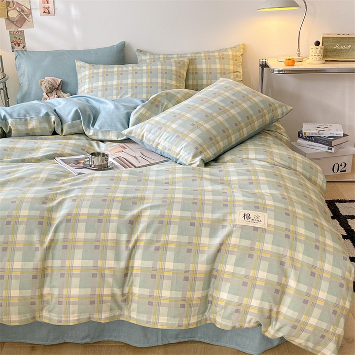 91家纺网 家纺一手货源 找家纺 澜妃 2025春夏新款12868全棉纯棉印花单被套 简约-绿