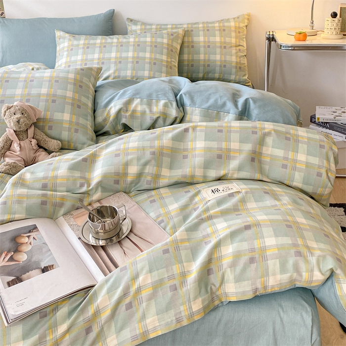 91家纺网 家纺一手货源 找家纺 澜妃 2025春夏新款12868全棉纯棉印花单被套 简约-绿