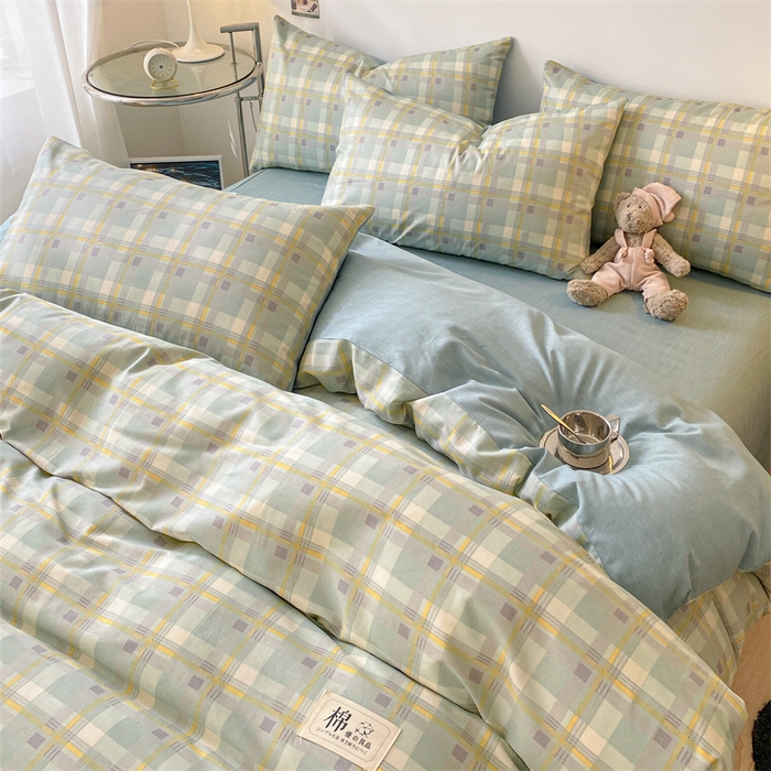 91家纺网 家纺一手货源 找家纺 澜妃 2025春夏新款12868全棉纯棉印花单被套 简约-绿