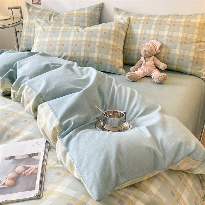 91家纺网 家纺一手货源 找家纺 澜妃 2025春夏新款12868全棉纯棉印花单被套 简约-绿