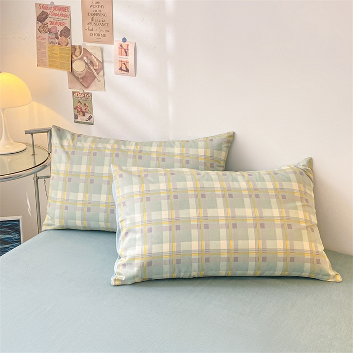 91家纺网 家纺一手货源 找家纺 澜妃 2025春夏新款12868全棉纯棉印花单被套 简约-绿