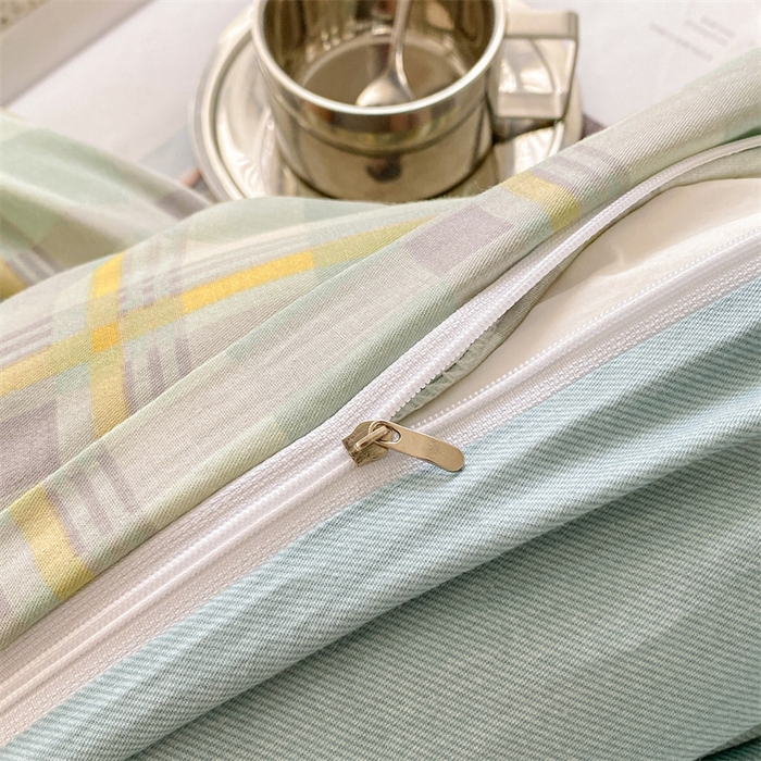 91家纺网 家纺一手货源 找家纺 澜妃 2025春夏新款12868全棉纯棉印花单被套 简约-绿