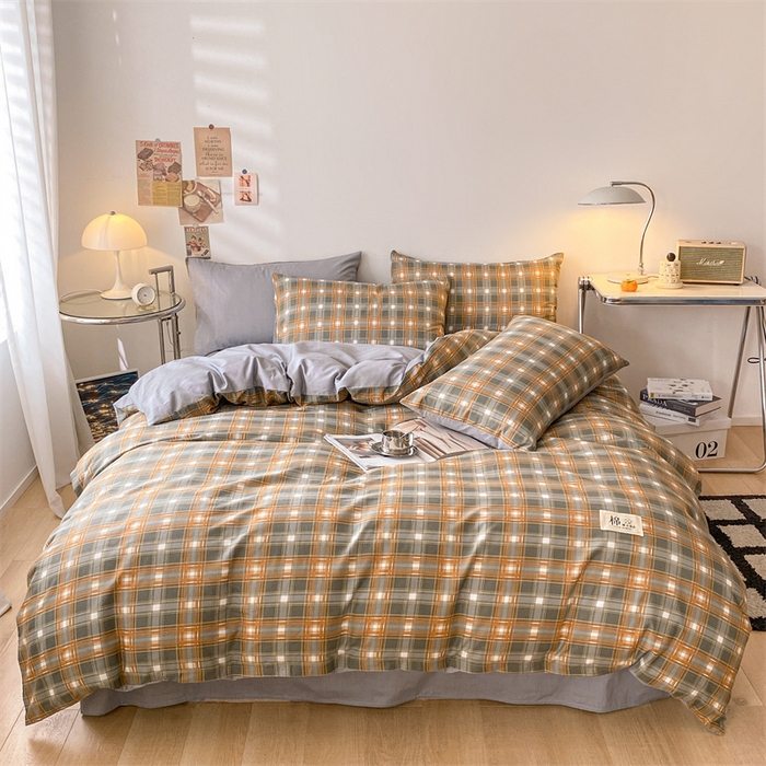 91家纺网 家纺一手货源 找家纺 澜妃 2025春夏新款12868全棉纯棉印花单被套 卡其